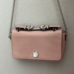 Pink/cream Zara crossbody bag